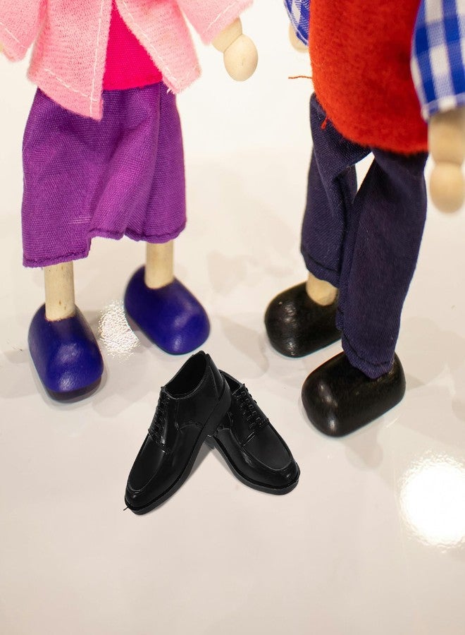 ERINGOGO 10 Pairs Miniature Black Doll Shoes for Scale Dolls Charming Design for Dollhouse Games and Micro Landscape Decorations Easy Swap - Image 5